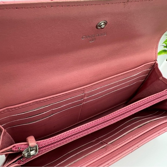 Authentic Chanel pink lamb skin long wallet ❤️ - Picture 6 of 12